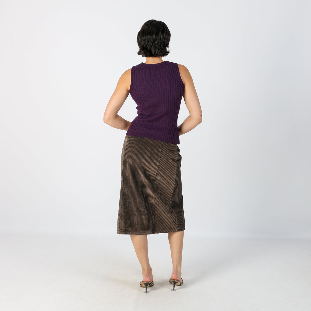Brown Y2K Max&Co. Cord Skirt (XS)