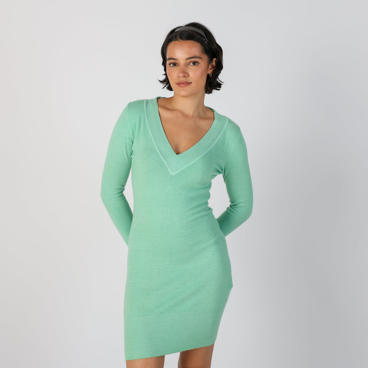 Turquoise Y2K Valentini Knitted Mini Dress (S)