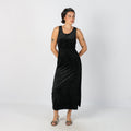 Black Y2K Woven Maxi Dress Polkadot (S)