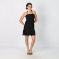 Black Y2K Rinascimento Woven Mini Dress (S)