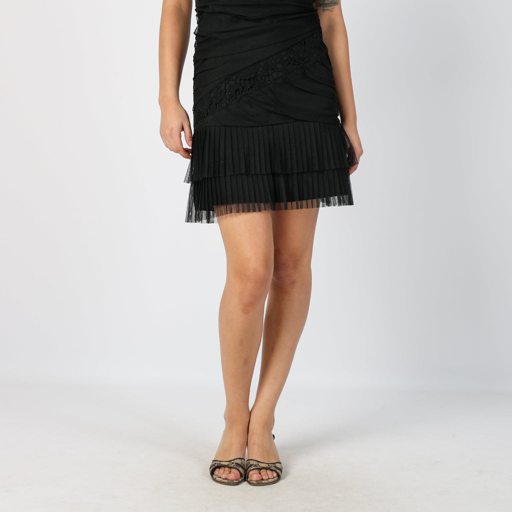 Black Y2K Rinascimento Woven Mini Dress (S)