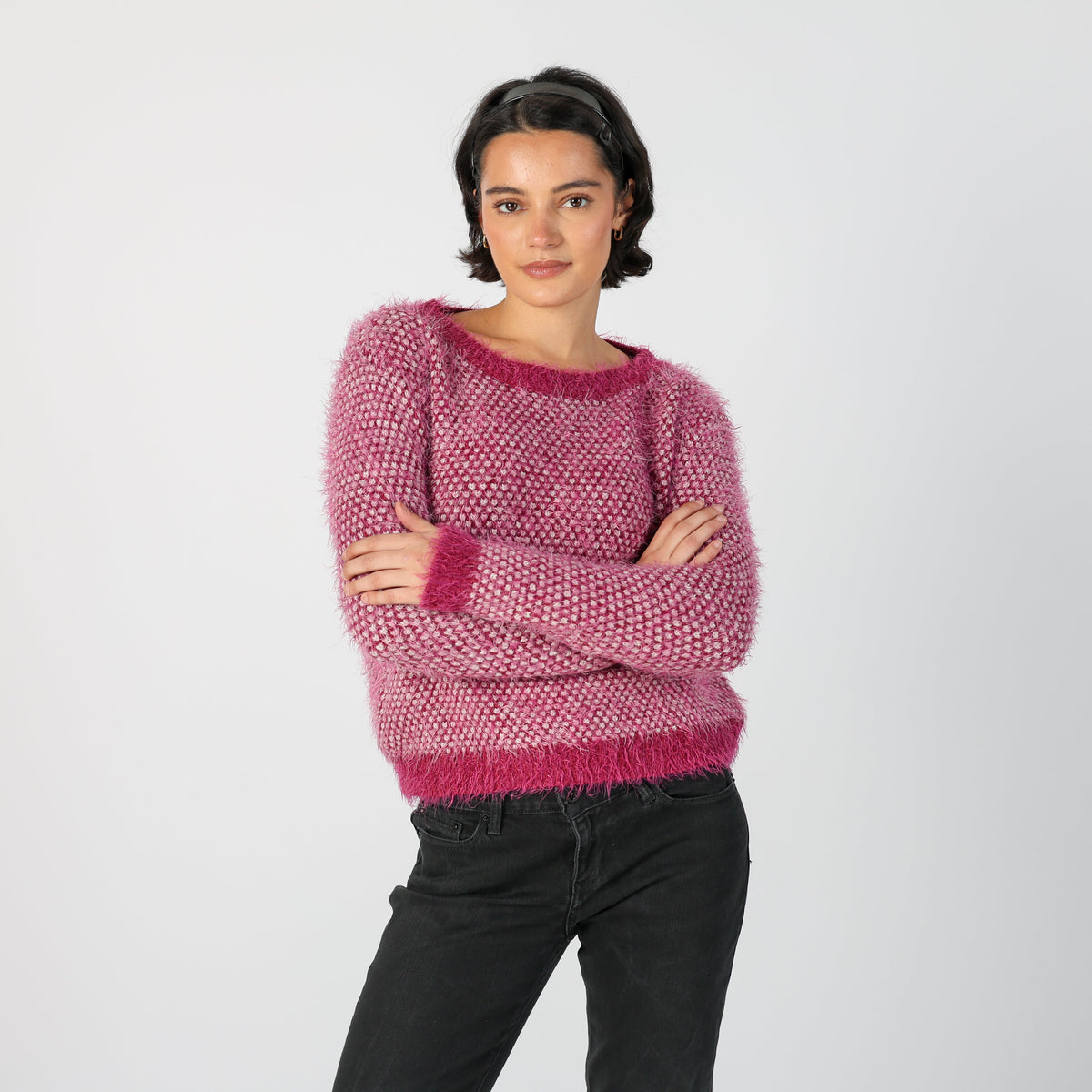 Pink Y2K Knitted Jumper (M)