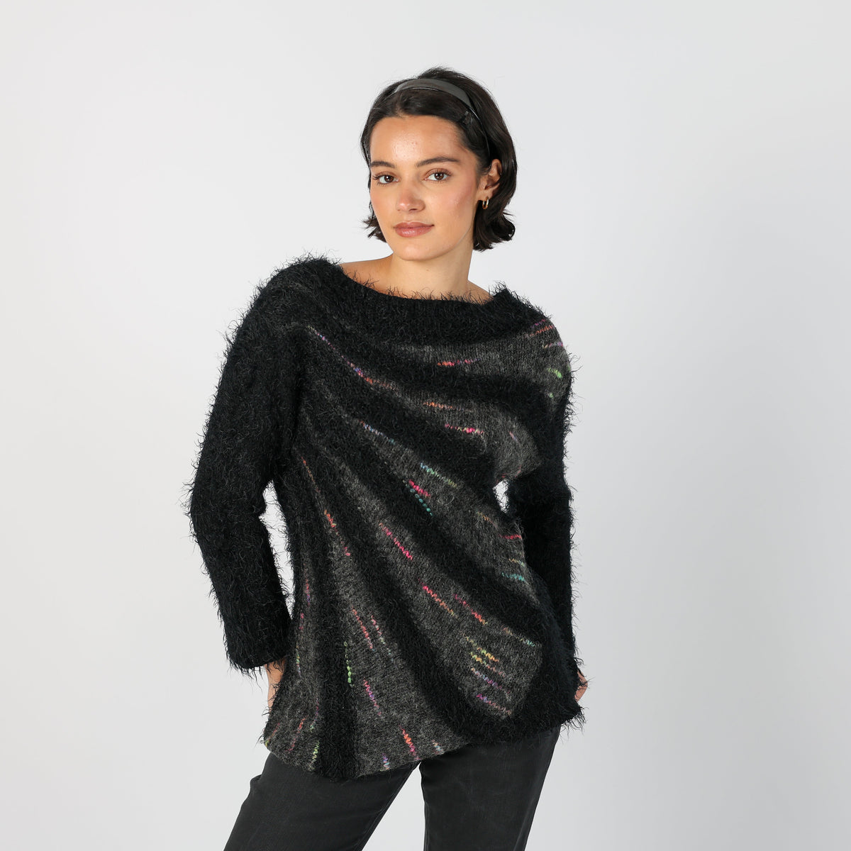 Black Y2K Knitted Jumper (M)