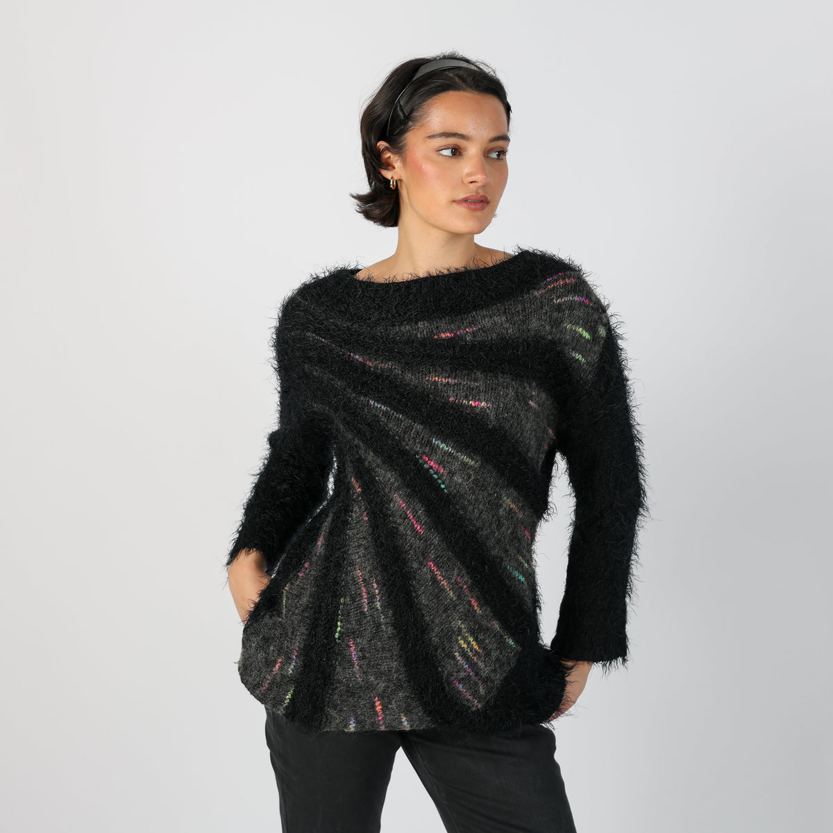 Black Y2K Knitted Jumper (M)