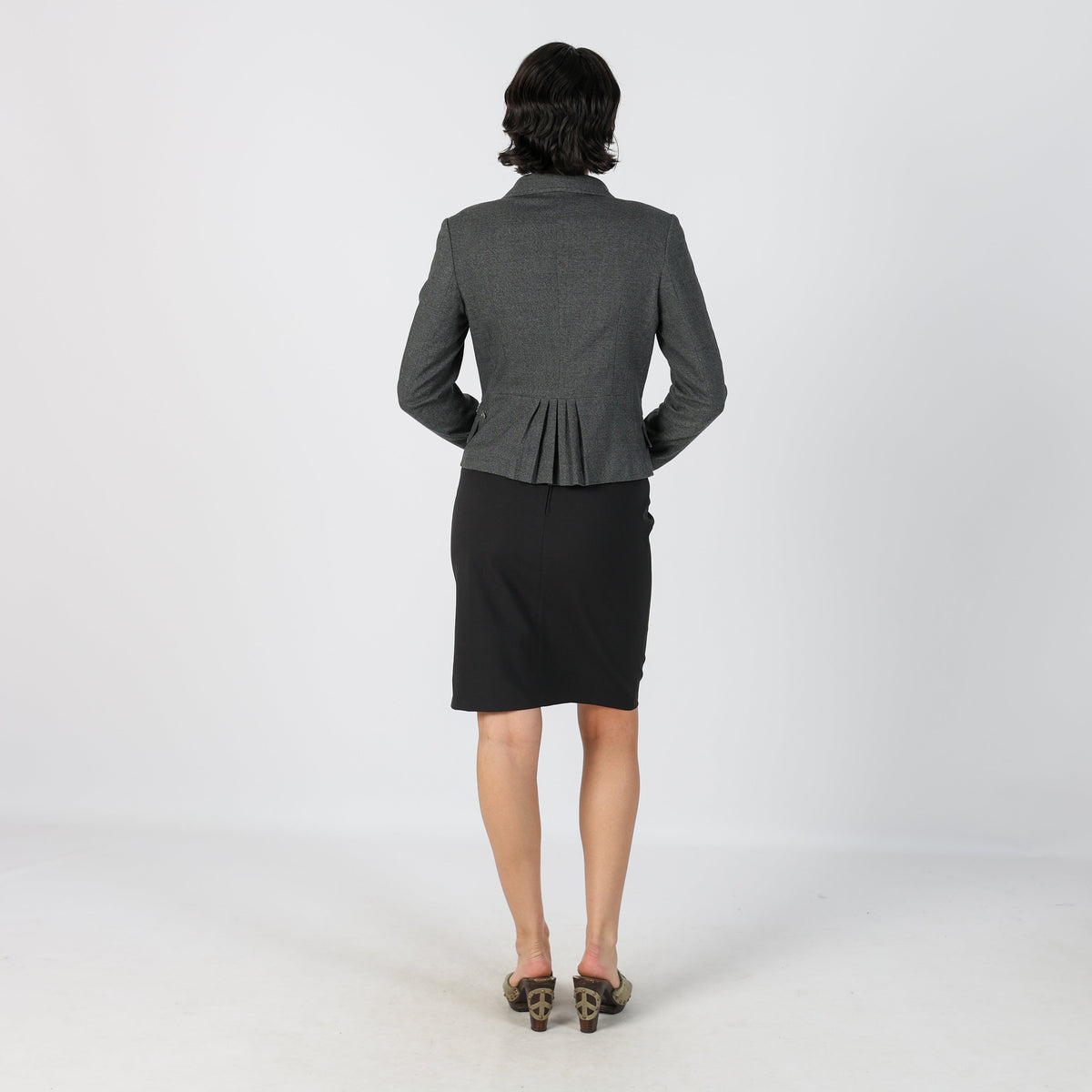 Black Y2K Woven Midi Skirt (XS)