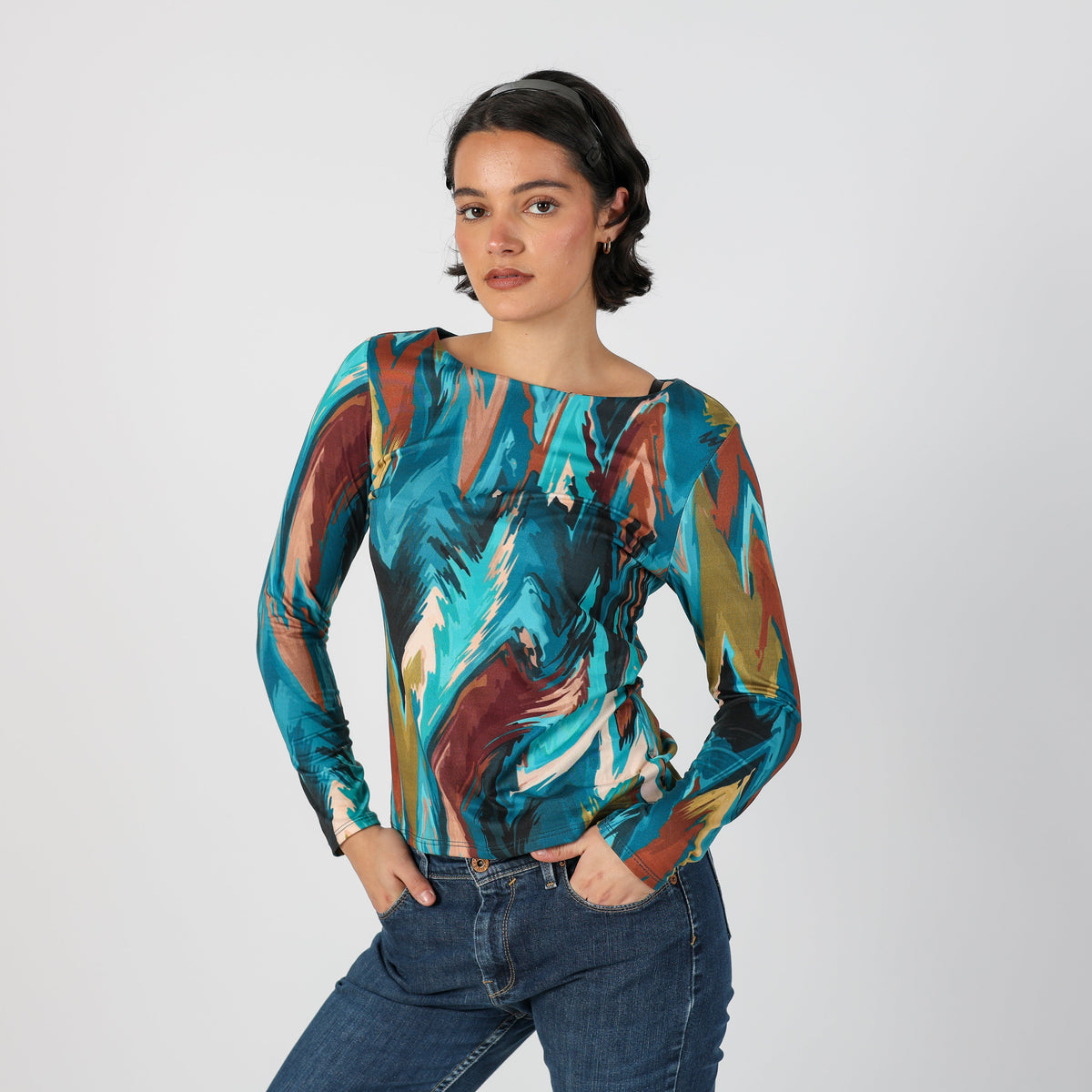 Blue Y2K Long Sleeve Top (S)