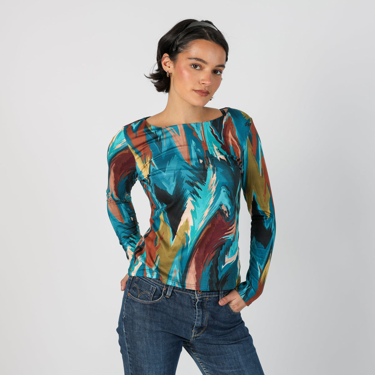 Blue Y2K Long Sleeve Top (S)