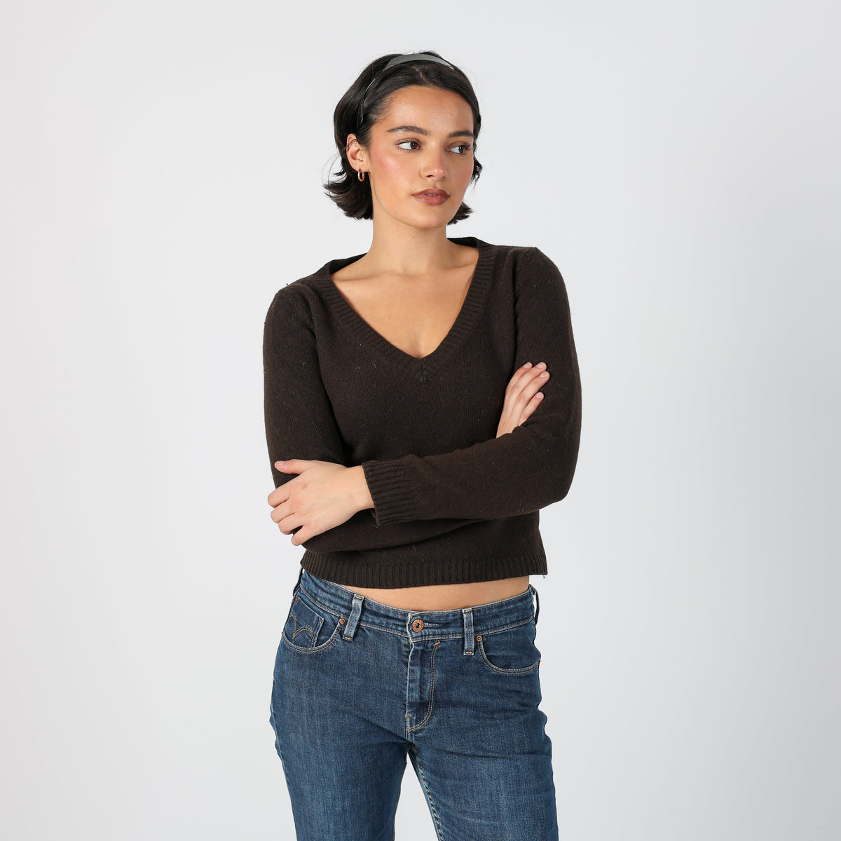 Brown Y2K United Colors of Benetton Knitted Jumper (S)