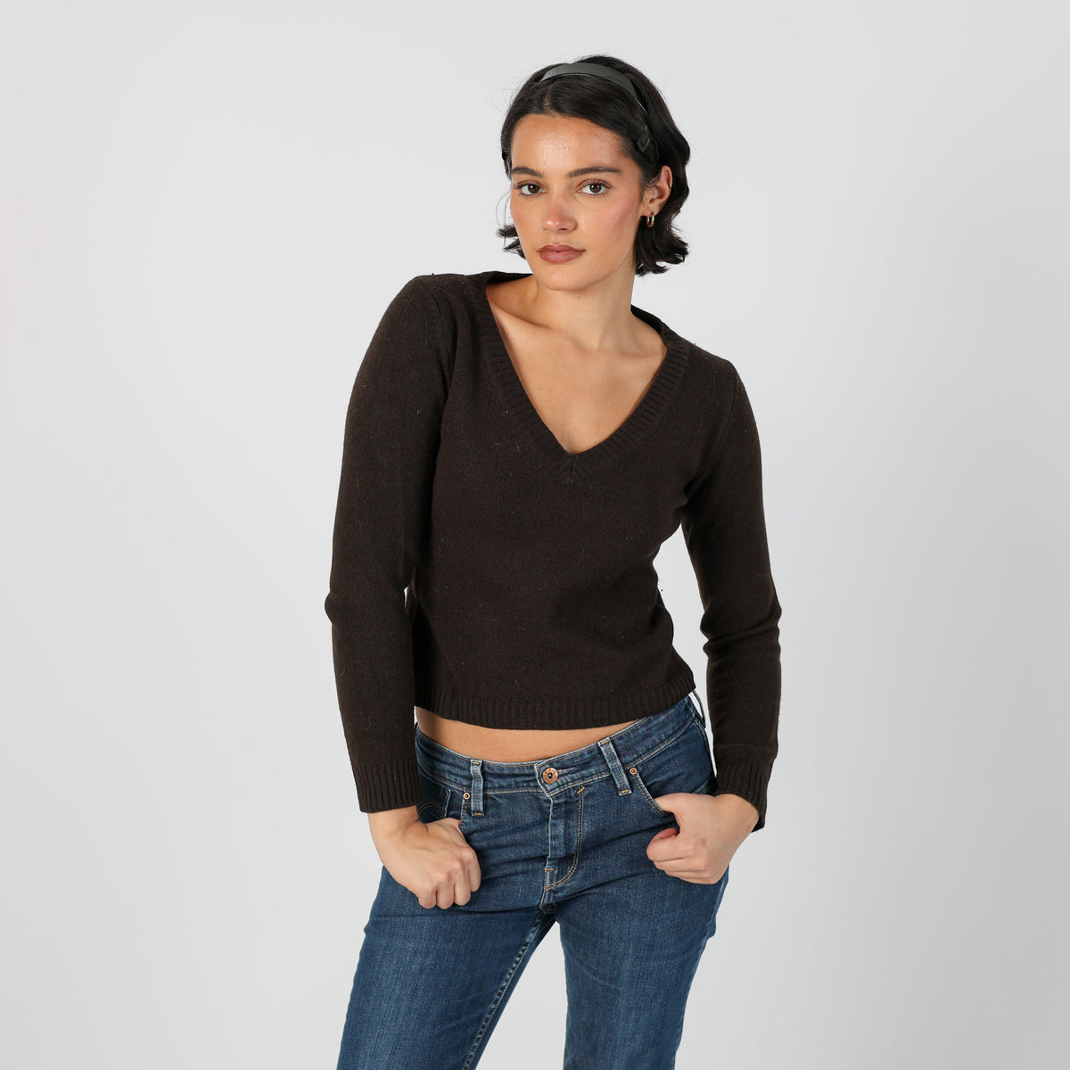 Brown Y2K United Colors of Benetton Knitted Jumper (S)