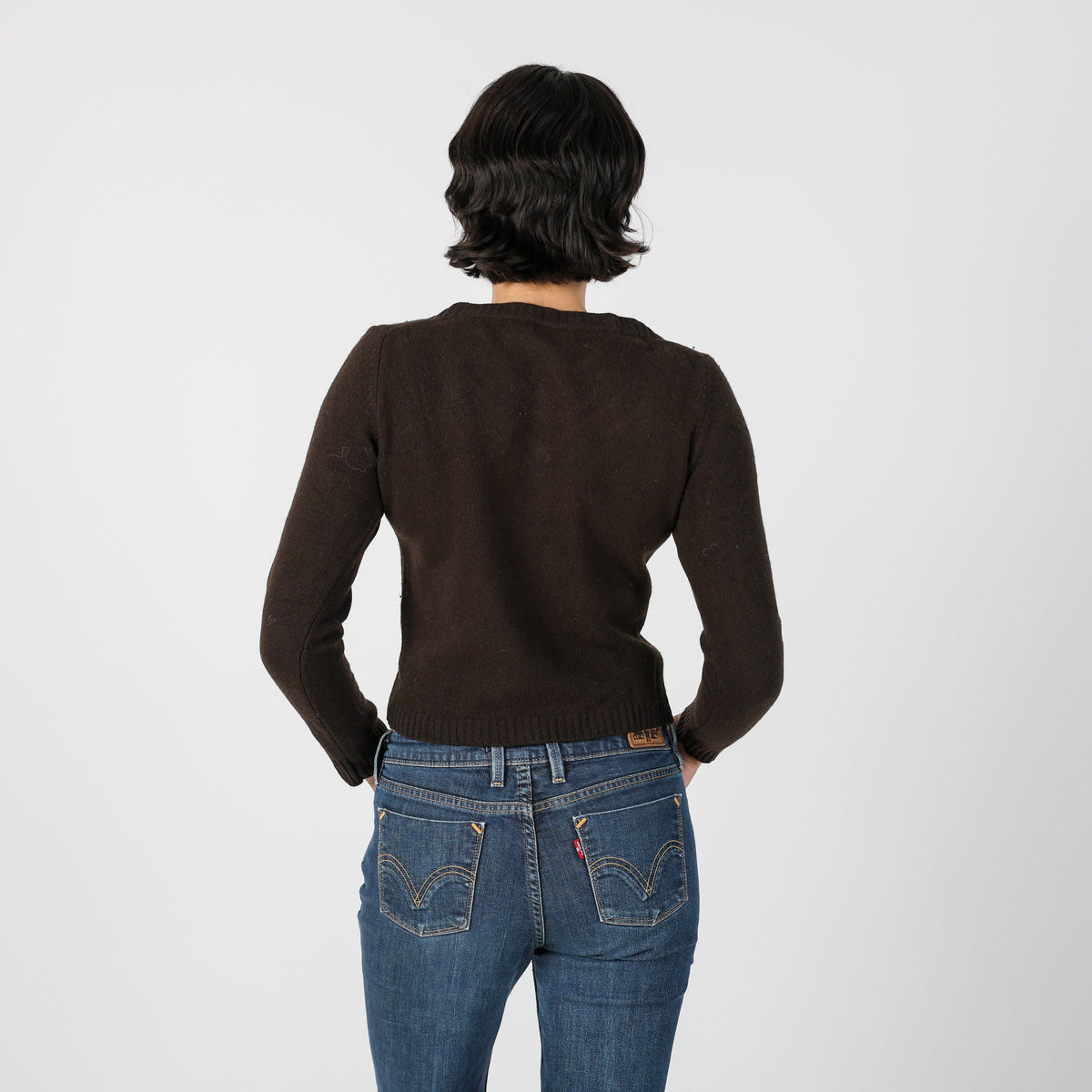Brown Y2K United Colors of Benetton Knitted Jumper (S)