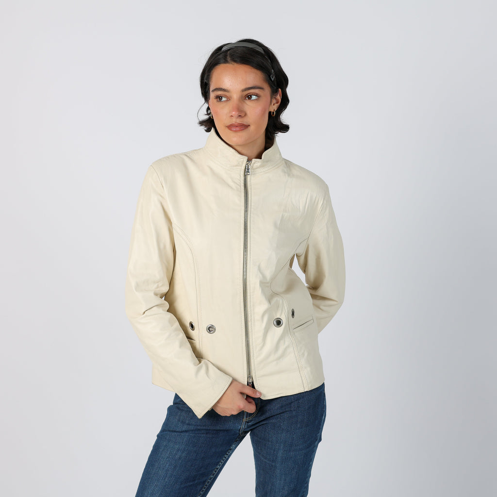 Cream 90s Made in Italy Leather Jacket (M)