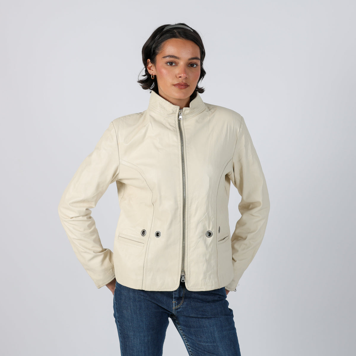 Cream 90s Made in Italy Leather Jacket (M)