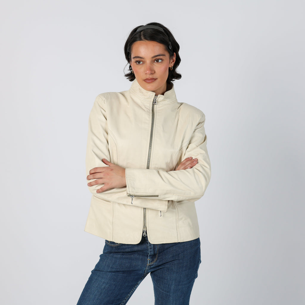 Cream 90s Made in Italy Leather Jacket (M)