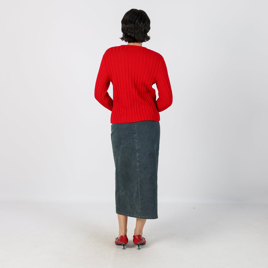 Blue 90s Onyx Denim Midi Skirt (XS)