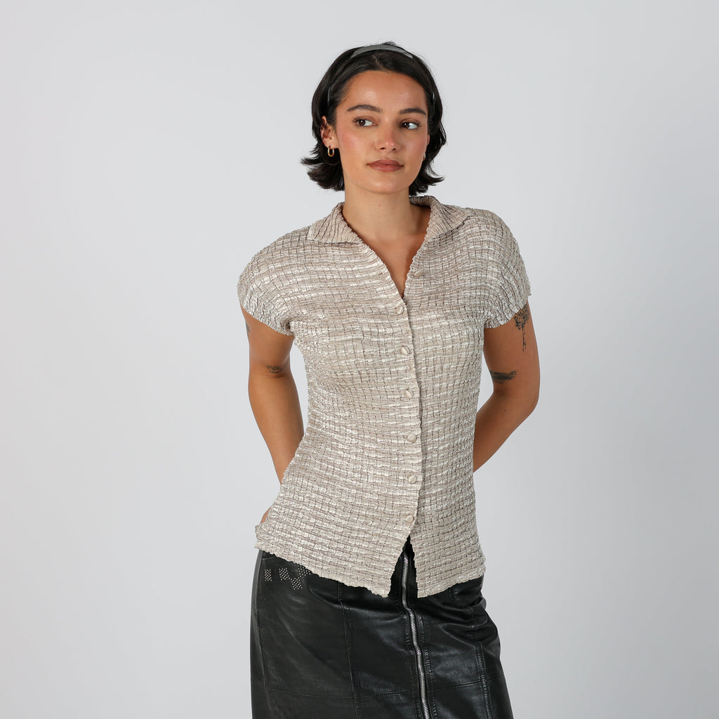 Gold Y2K Blouse (S)