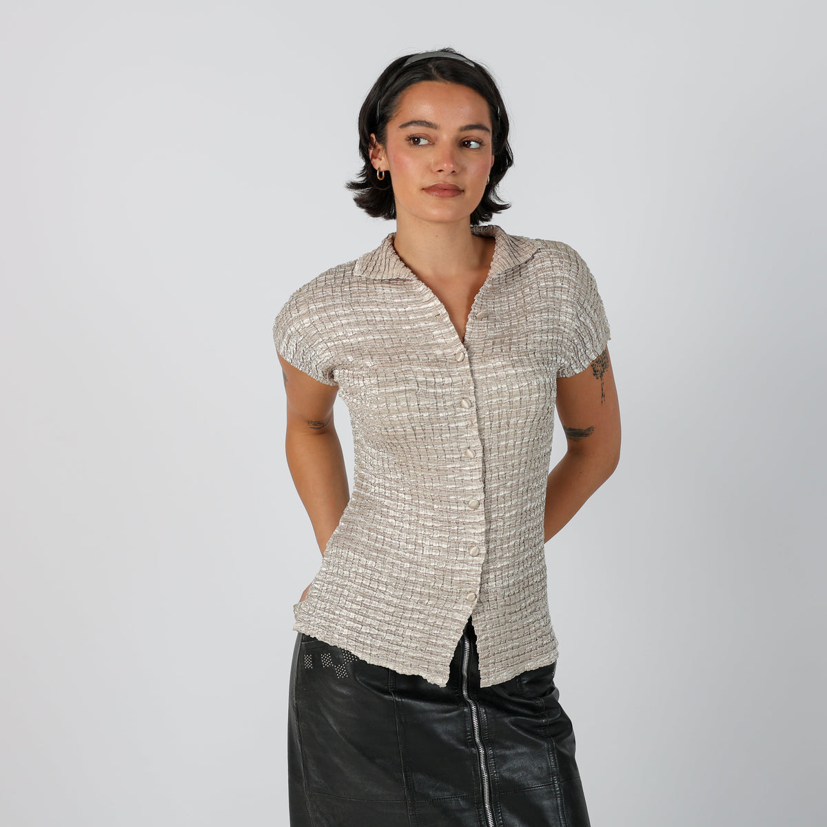 Gold Y2K Blouse (S)