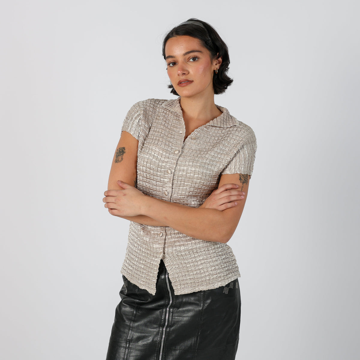 Gold Y2K Blouse (S)