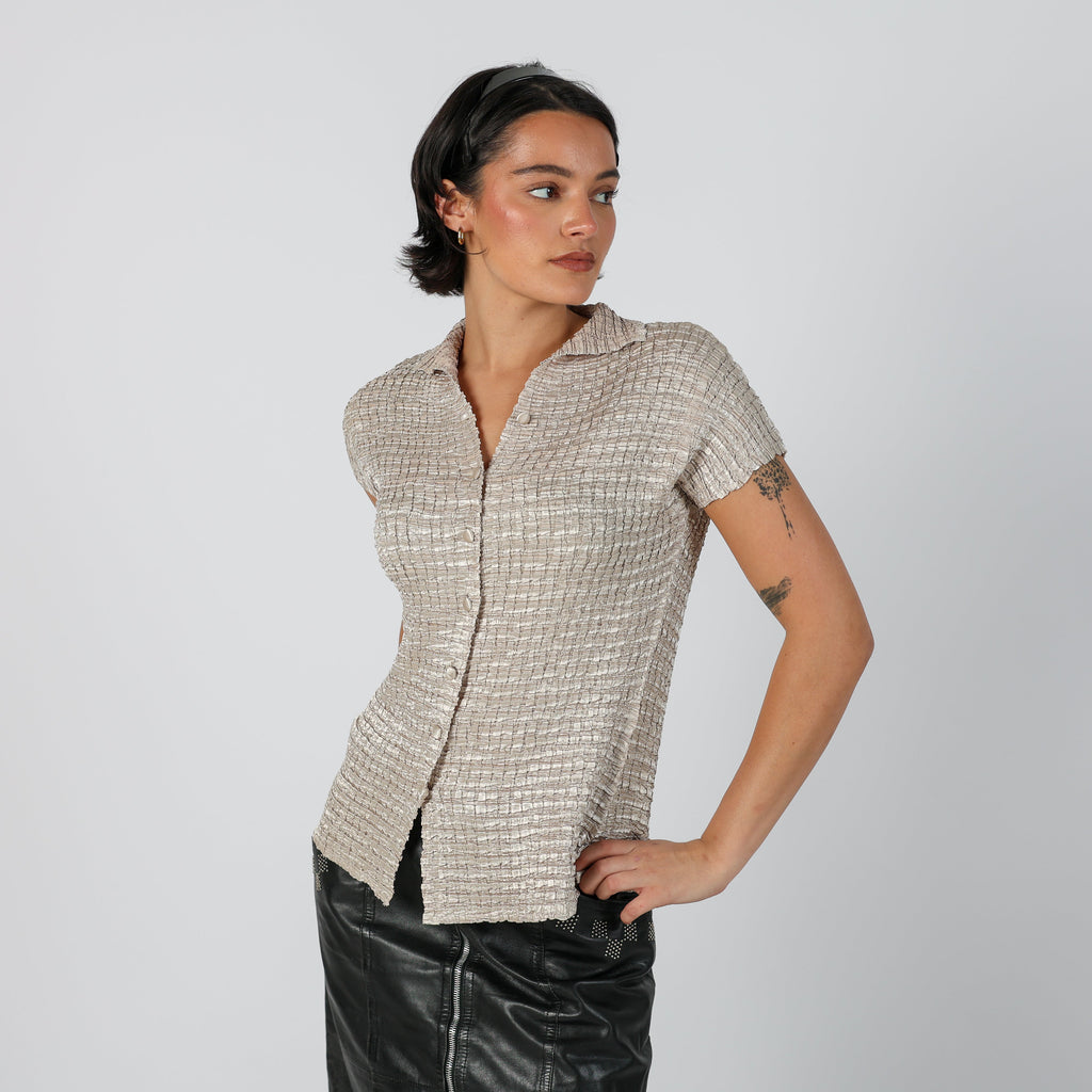 Gold Y2K Blouse (S)