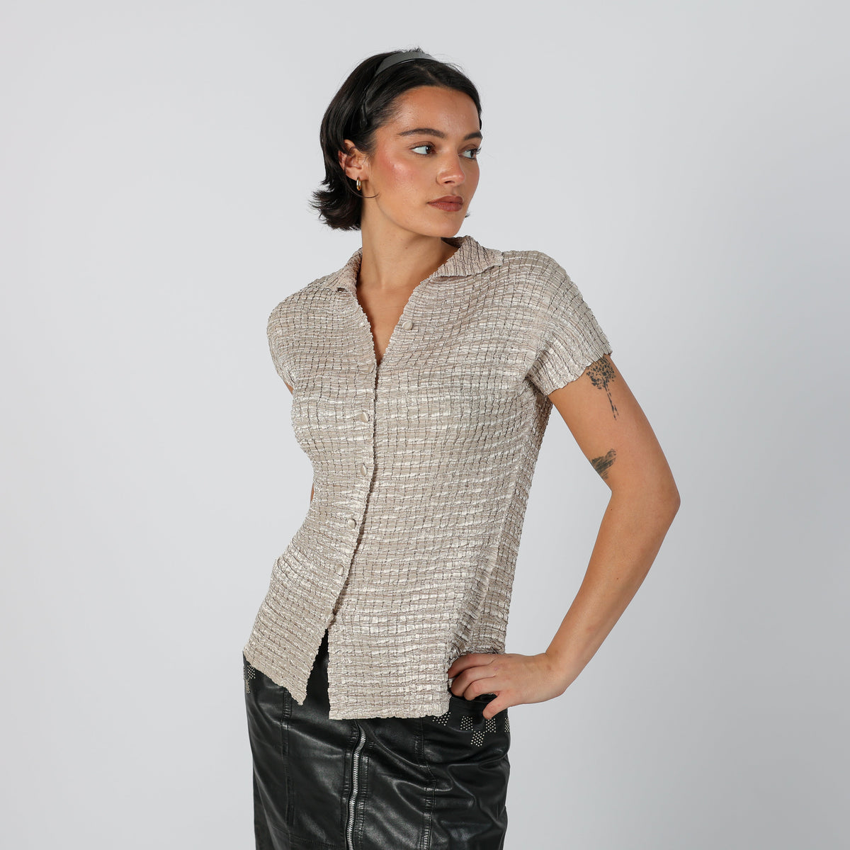 Gold Y2K Blouse (S)