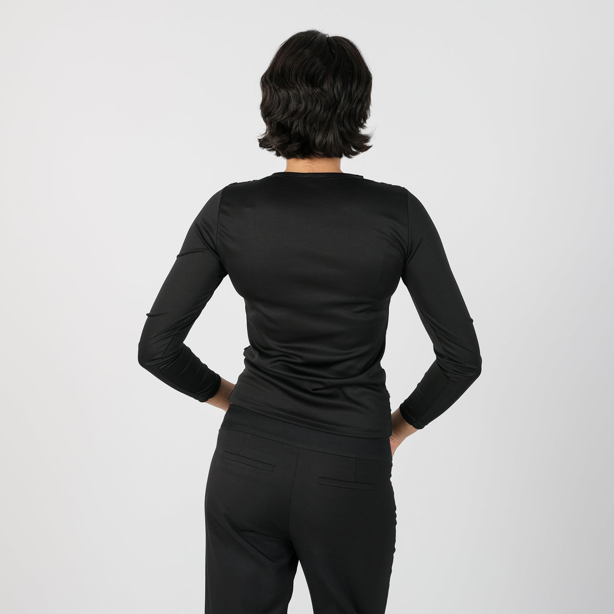 Black Y2K Made in Italy Long Sleeve Top (S)