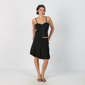 Black Y2K Denim Midi Skirt (S)