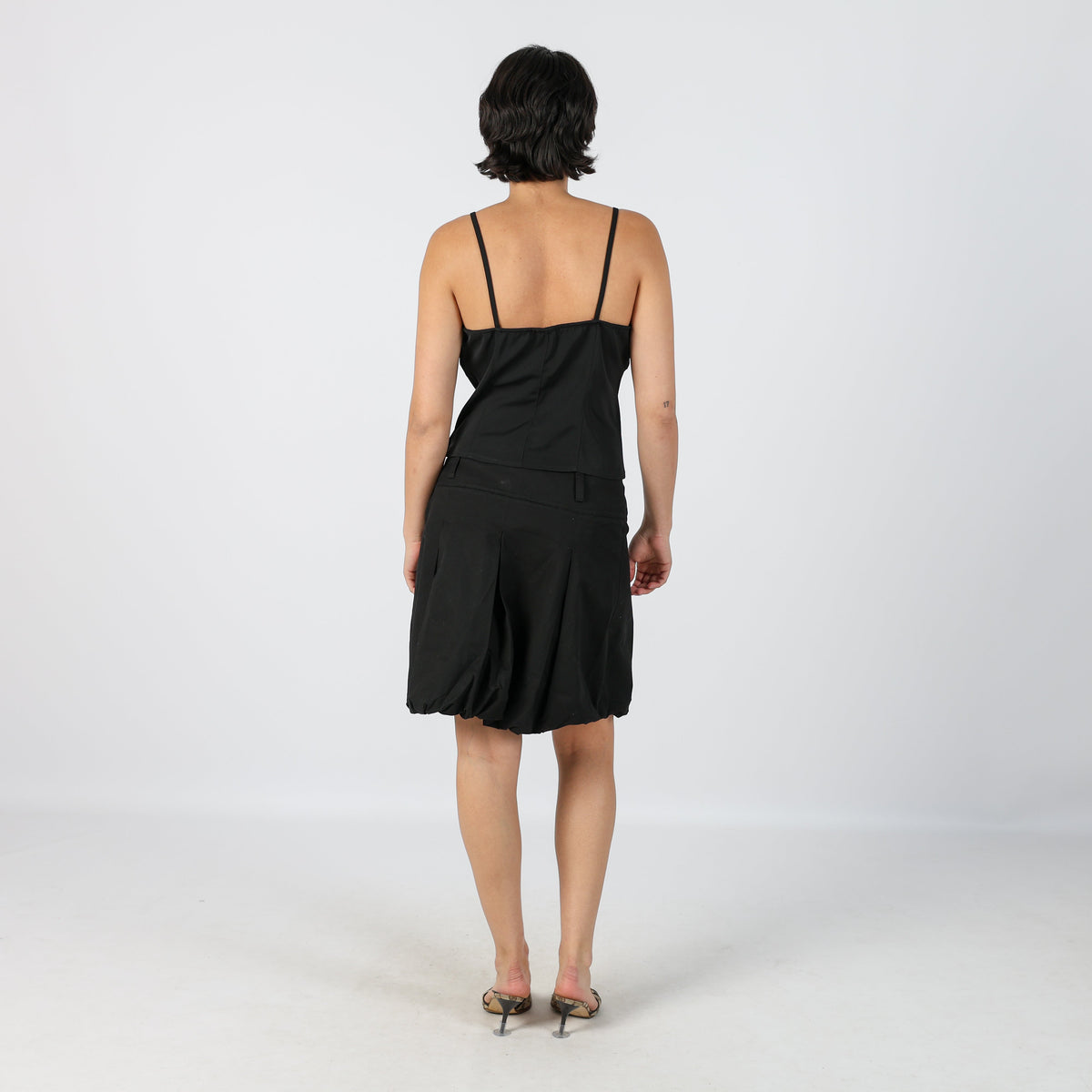 Black Y2K Denim Midi Skirt (S)