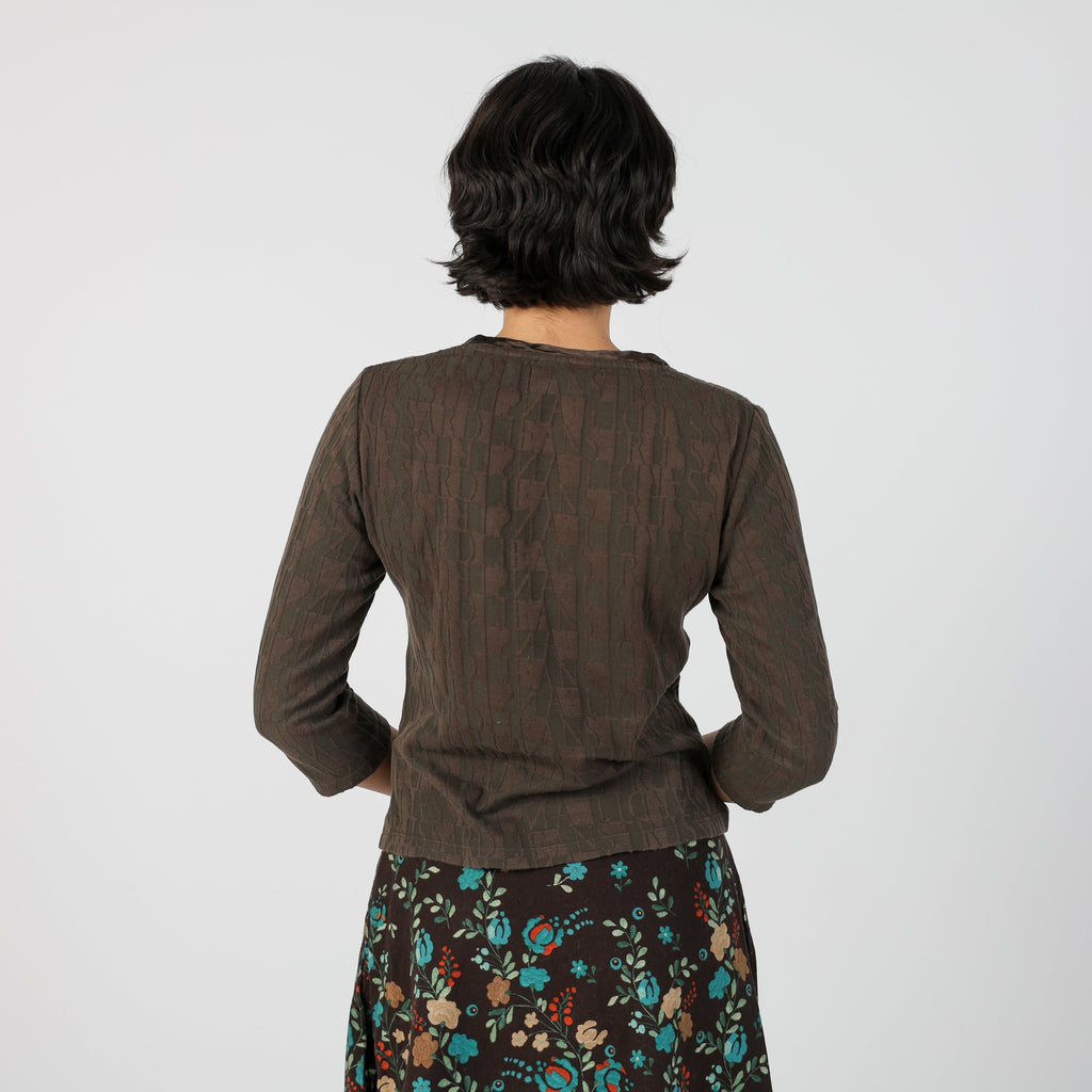 Brown Y2K Trussardi Long Sleeve Top (S)