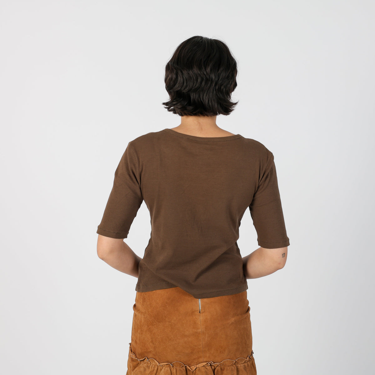 Brown Y2K Long Sleeve Top (S)
