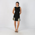 Black Y2K Denny Rose Woven Mini Dress (S)