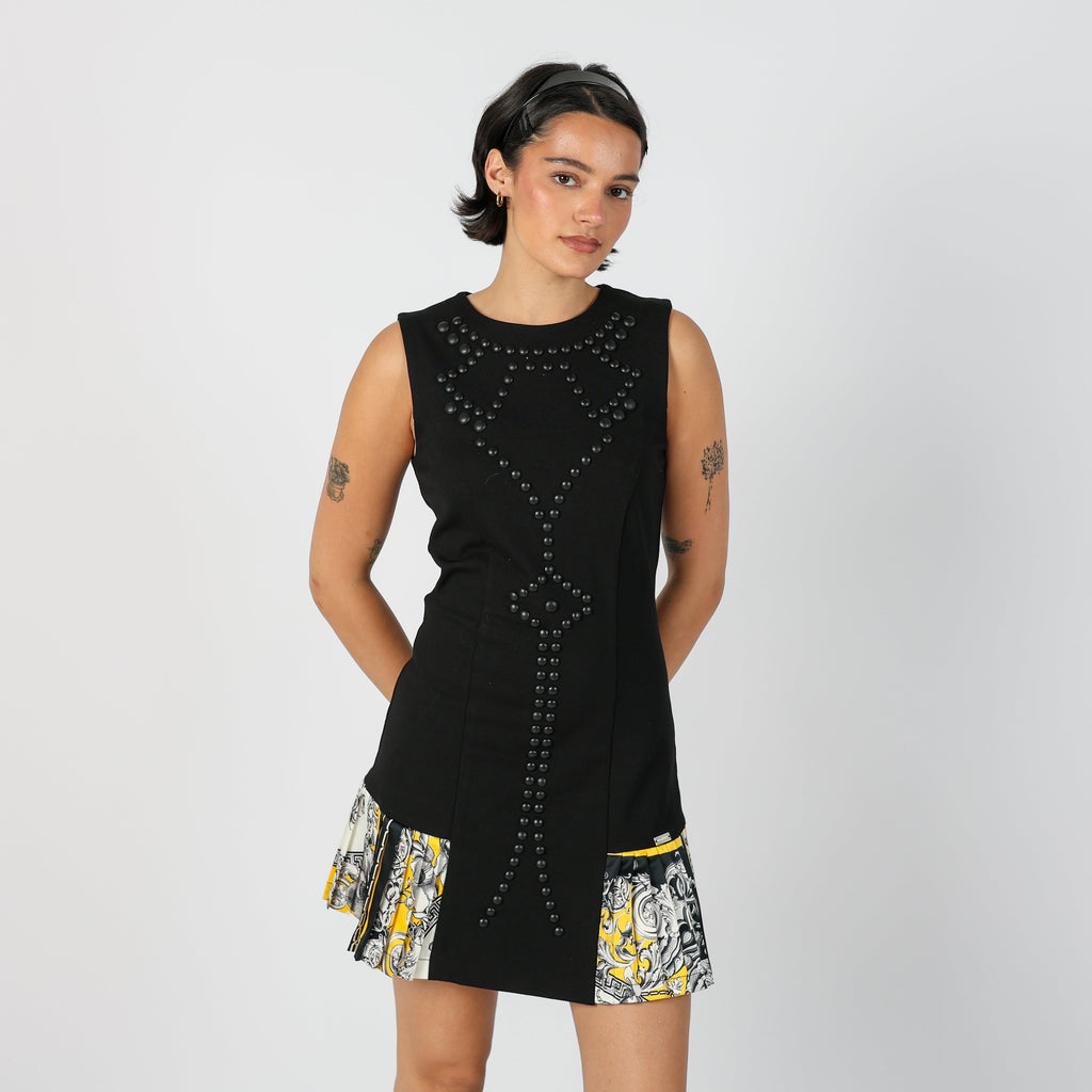 Black Y2K Denny Rose Woven Mini Dress (S)
