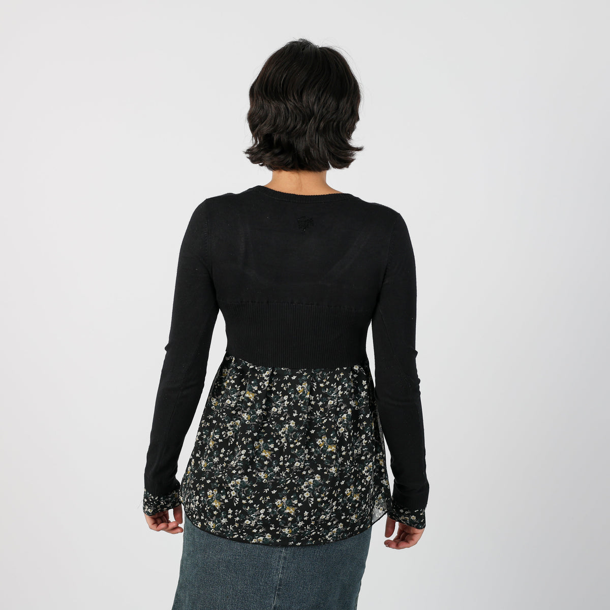 Black Y2K Guess Long Sleeve Top (S)