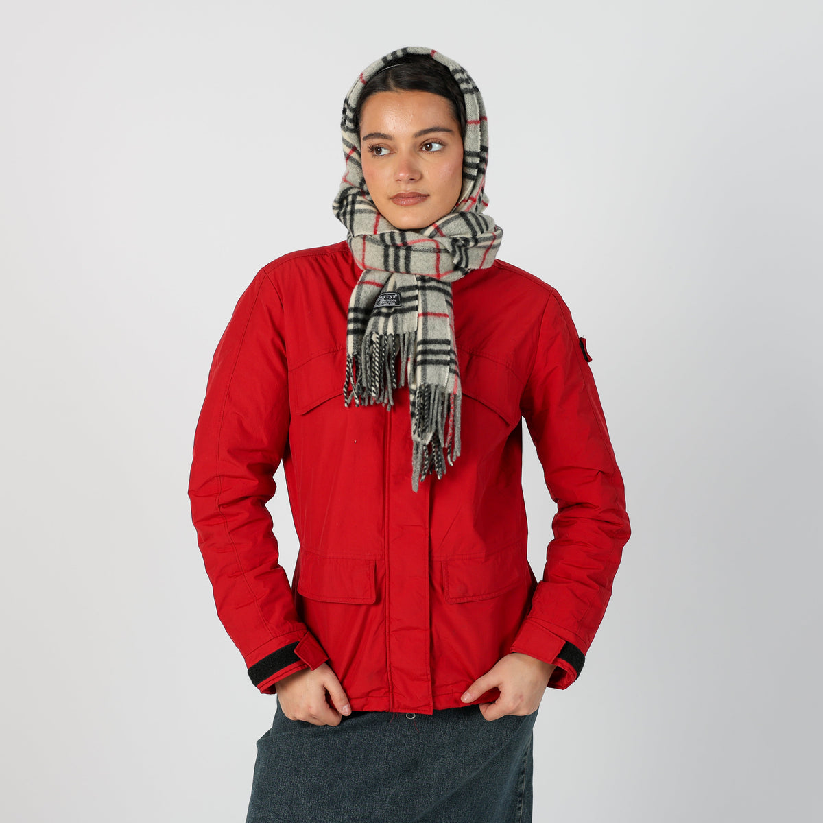 Red Y2K Puffer Jacket (M)