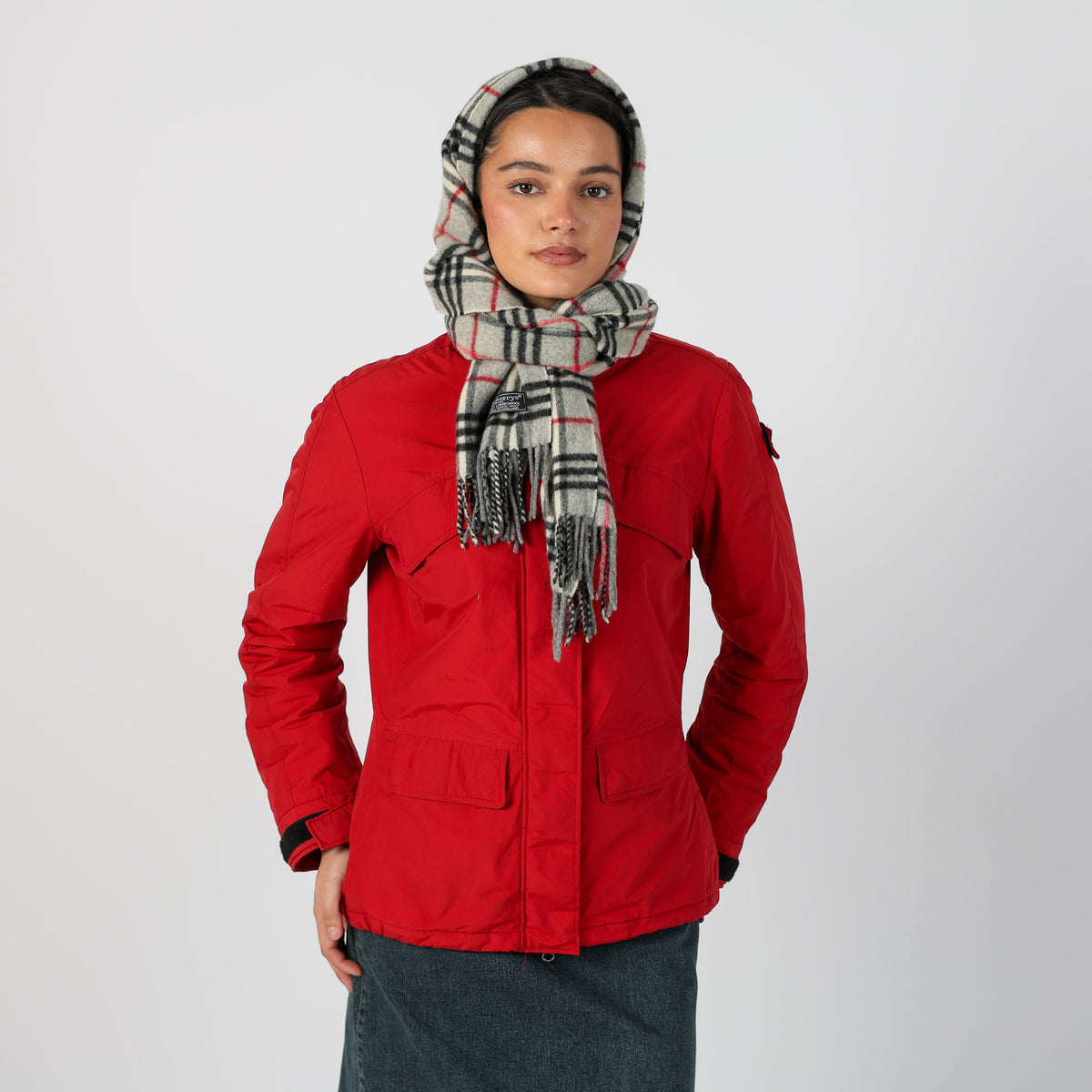 Red Y2K Puffer Jacket (M)