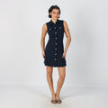 Navy Blue Y2K Superga Woven Mini Dress (S)