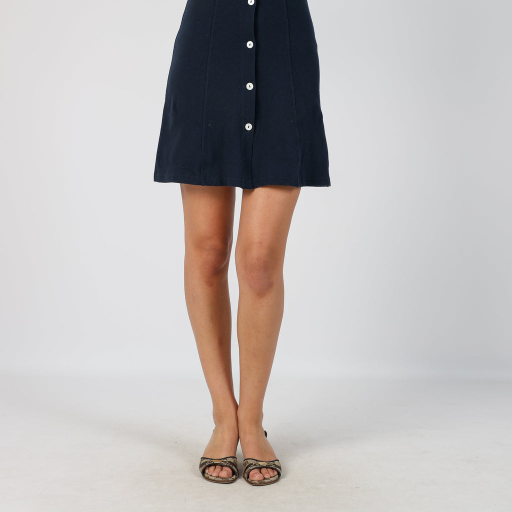Navy Blue Y2K Superga Woven Mini Dress (S)