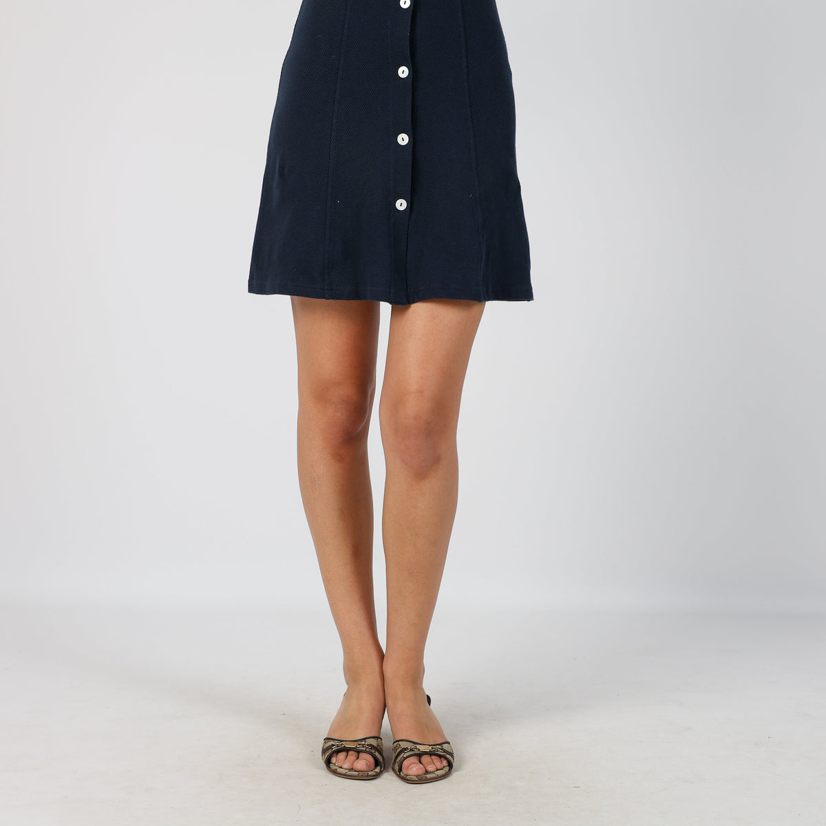 Navy Blue Y2K Superga Woven Mini Dress (S)