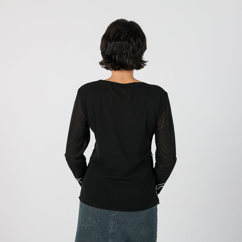 Black Y2K Conos Long Sleeve Top (M)