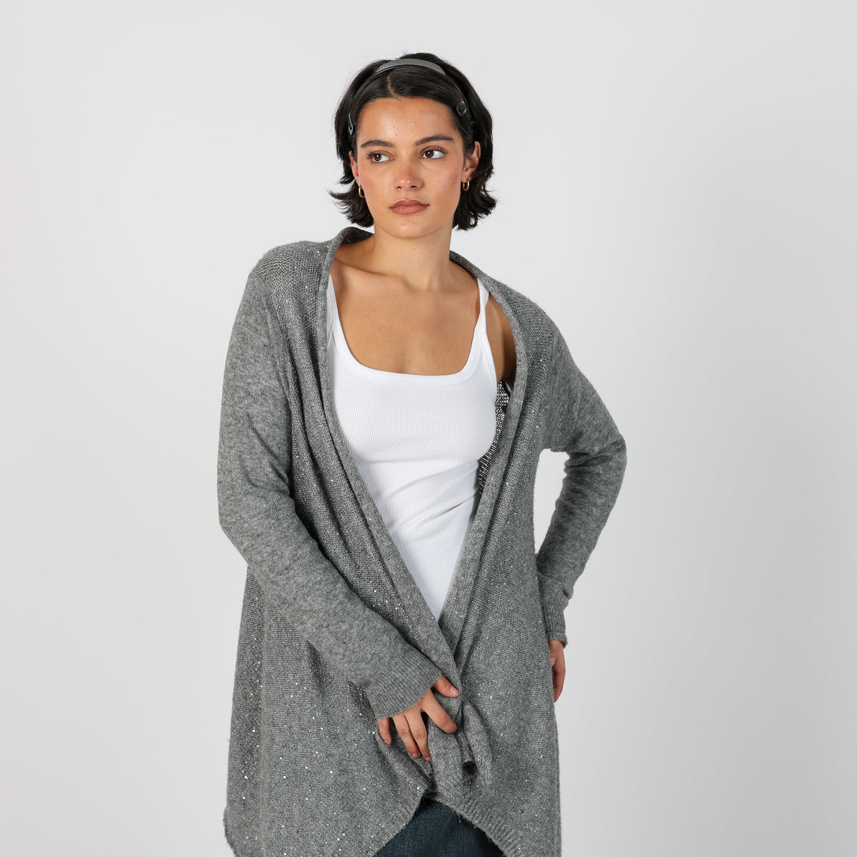 Grey Y2K Cardigan (M)