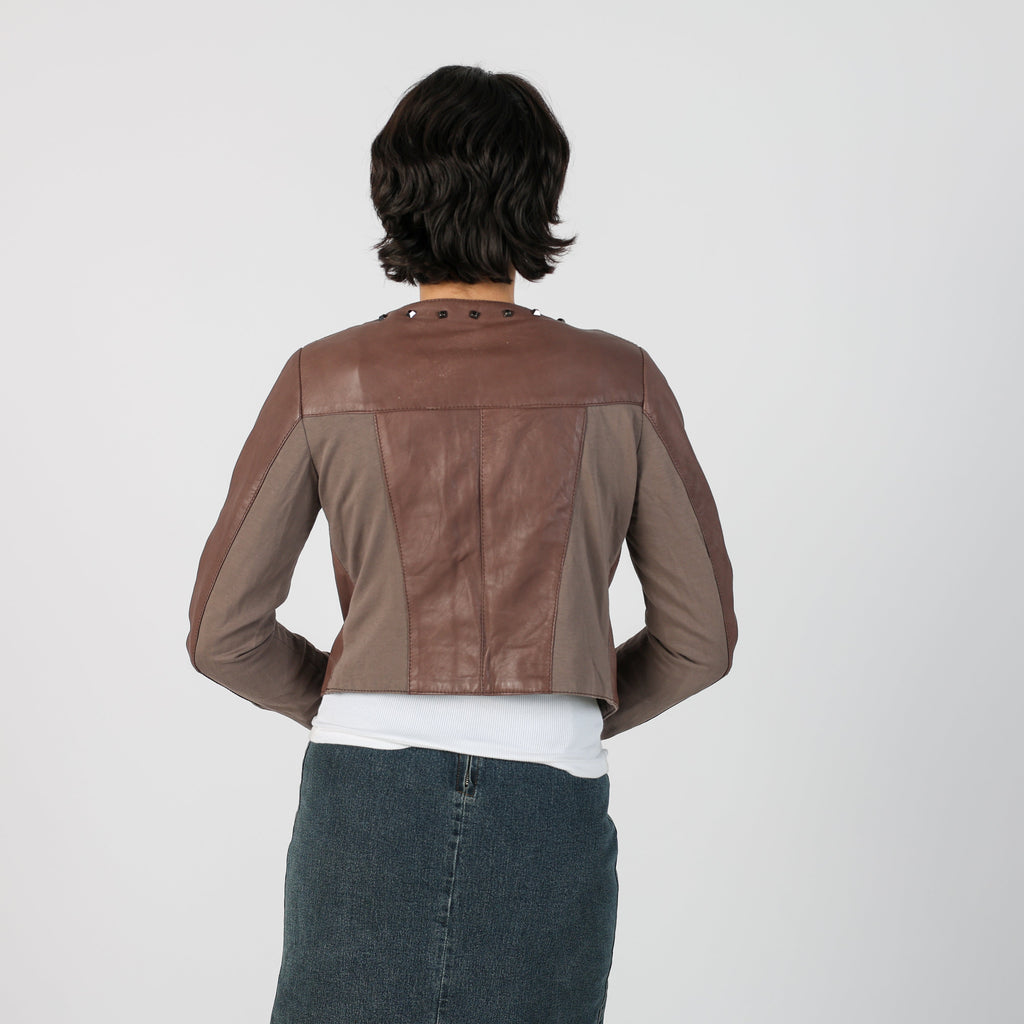 Brown Y2K Made in Italy Leather Jacket (S)