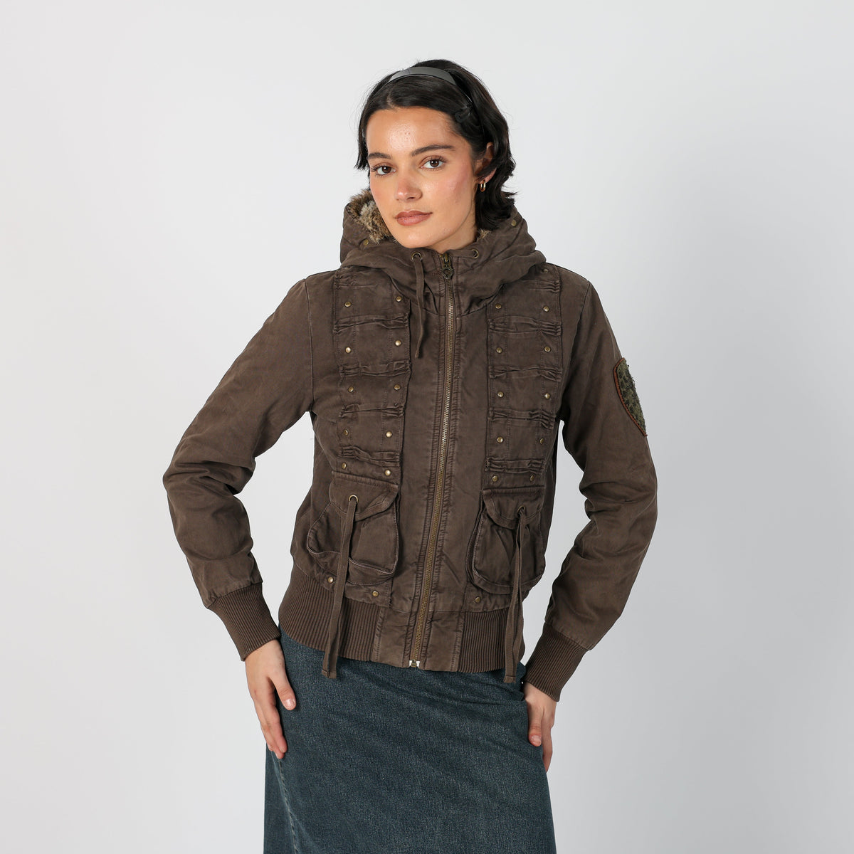 Brown Y2K Casual Jacket (S)