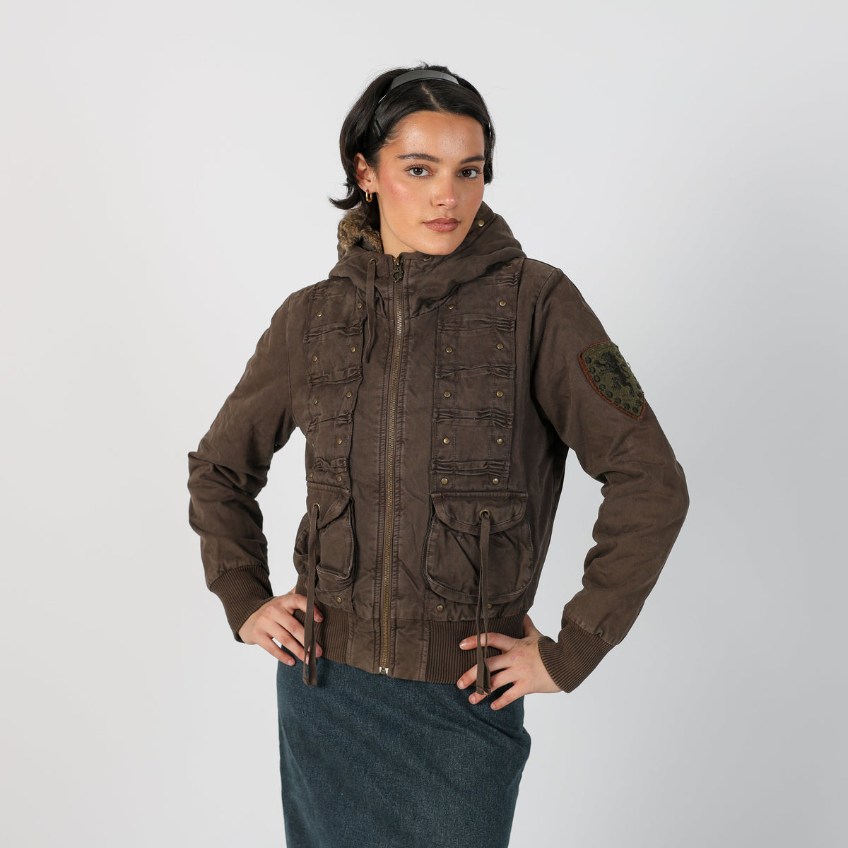 Brown Y2K Casual Jacket (S)