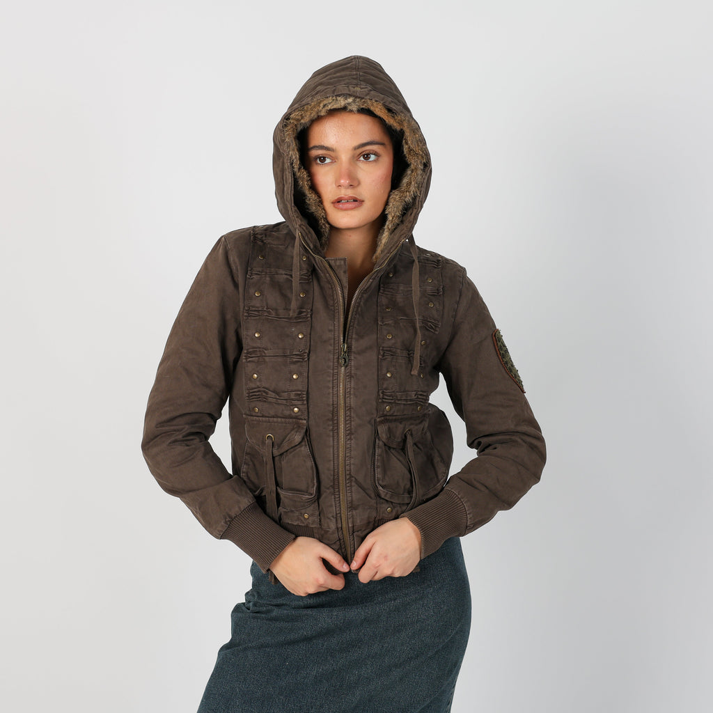Brown Y2K Casual Jacket (S)