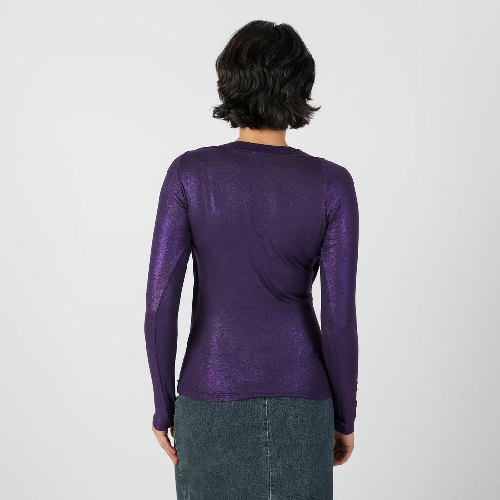 Purple Y2K Fly Girl Long Sleeve Top (S)