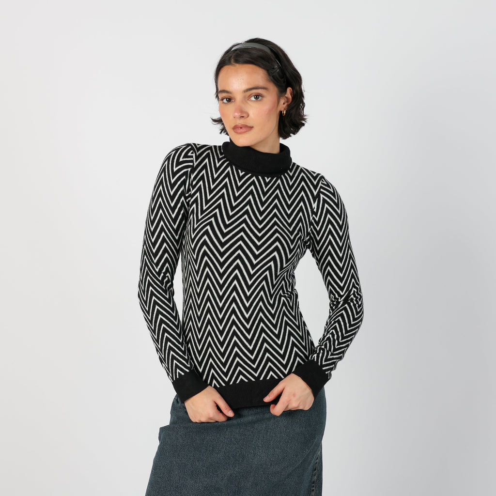 Black Y2K Amisu Knitted Jumper (S)
