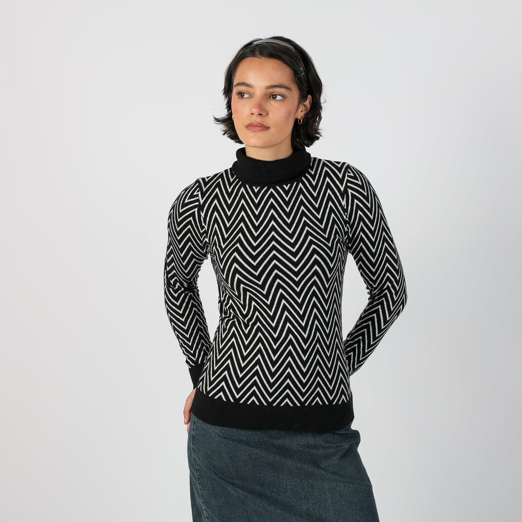 Black Y2K Amisu Knitted Jumper (S)