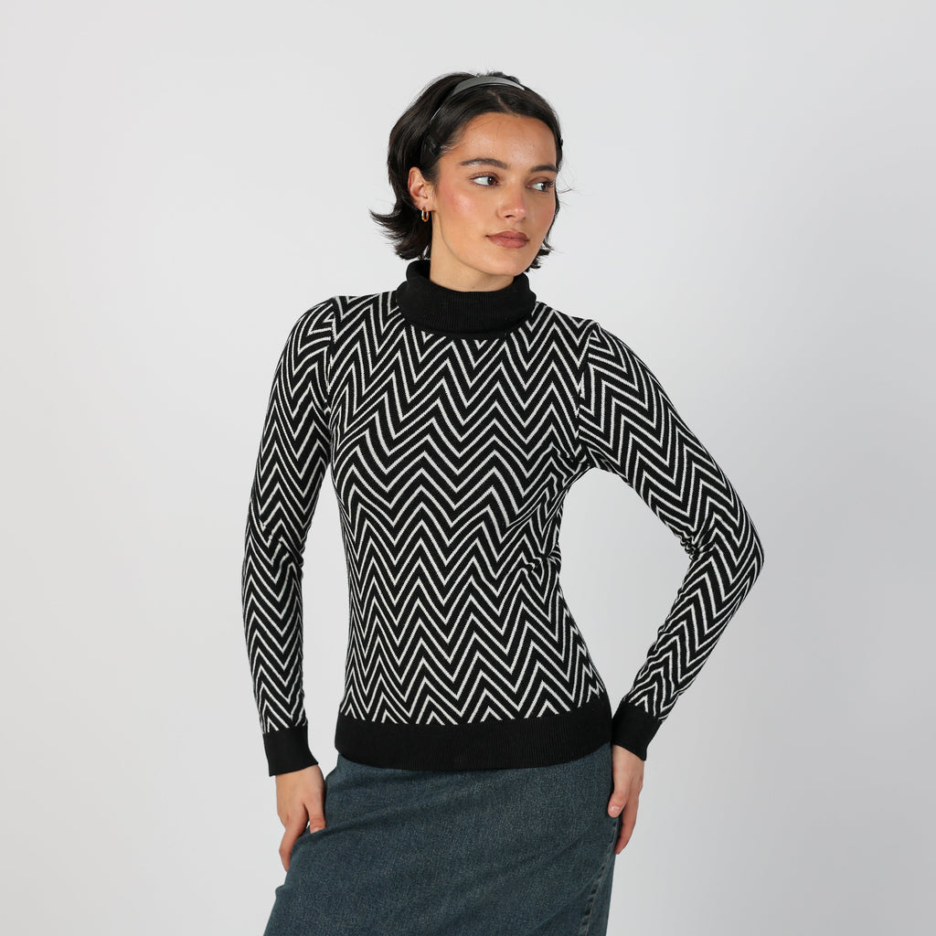 Black Y2K Amisu Knitted Jumper (S)