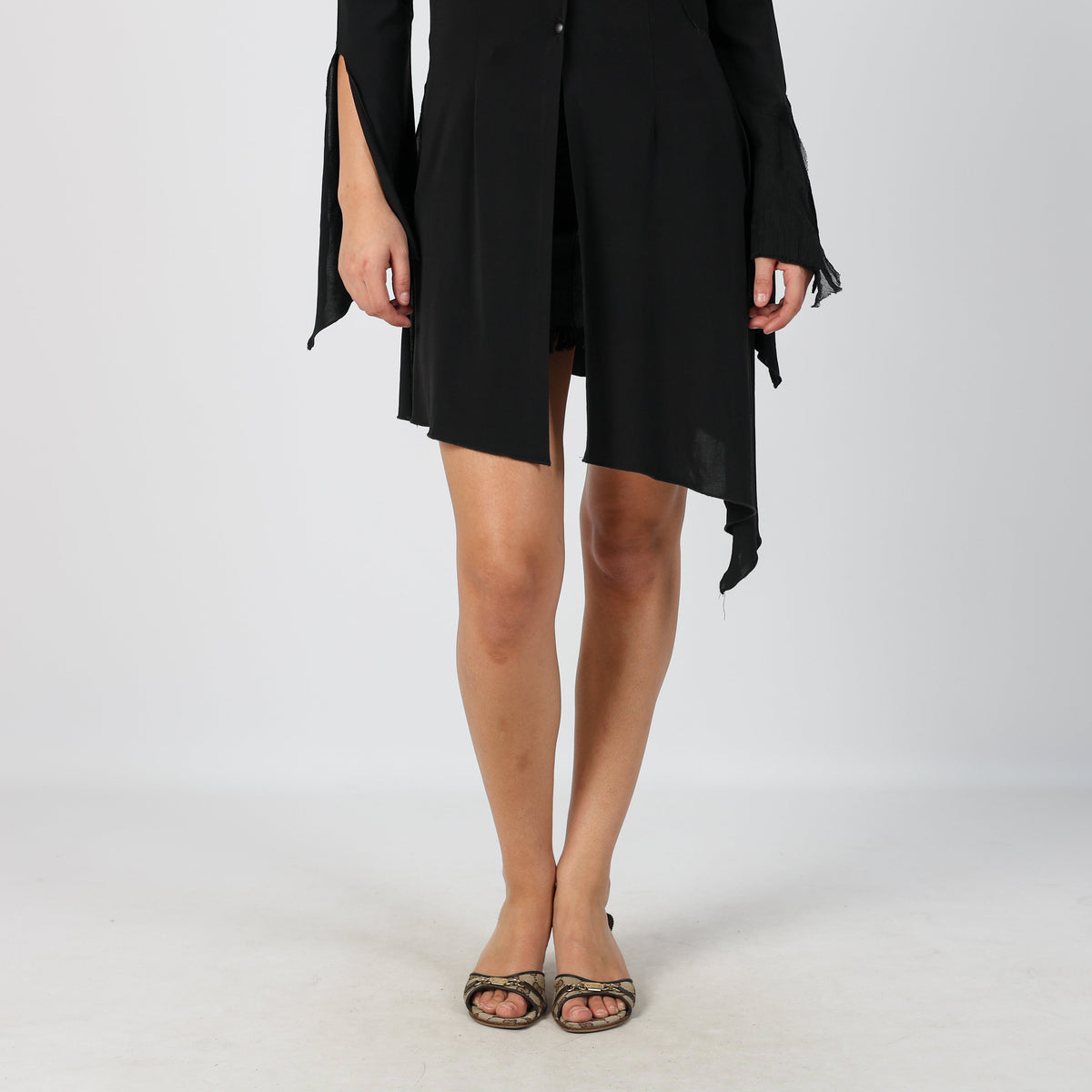 Black Y2K Monica Magni Long Sleeve Top (S)