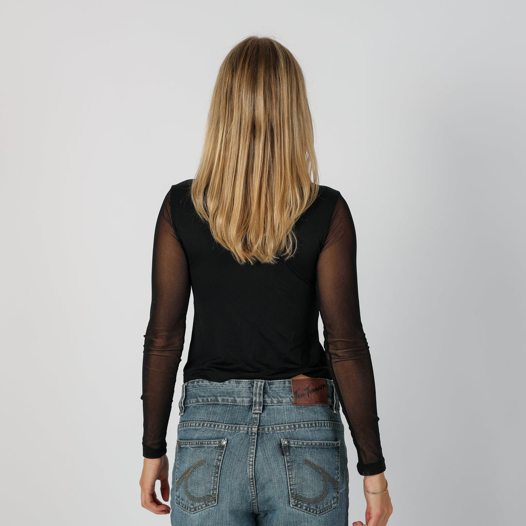 Black Y2K Long Sleeve Top (XS)