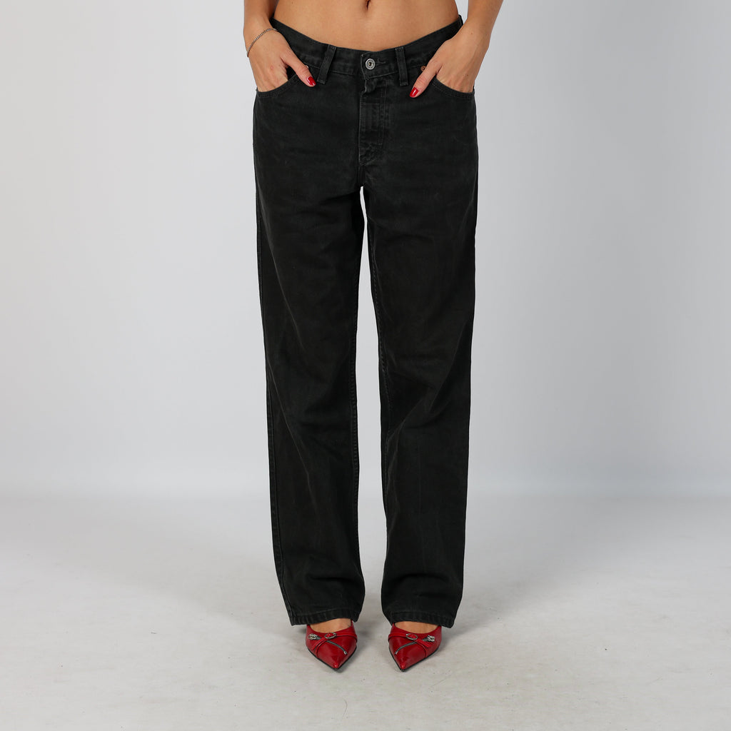 Black Y2K Mustang Dad & Wide Jeans (S)