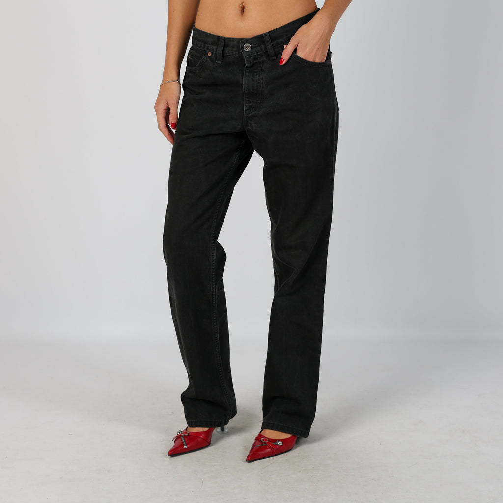 Black Y2K Mustang Dad & Wide Jeans (S)